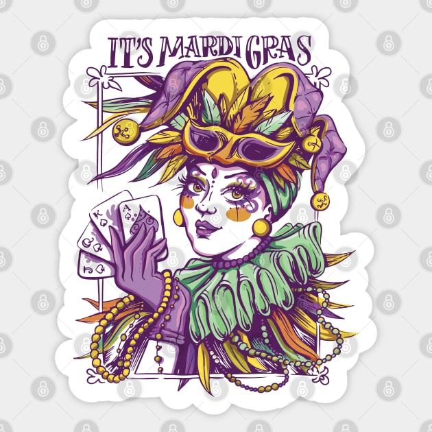 Mardi Gras, Fat Tuesday Sticker by DoggyPrint